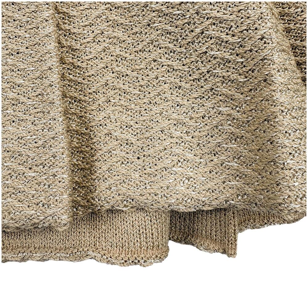 St. John for Saks Fifth Avenue Skirt VTG Size 4 Gold Metallic Knit Pleated USA - Picture 8 of 10